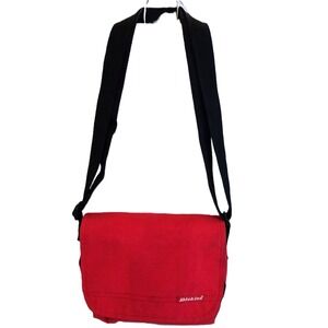 Vtg 90s Dickies Mini Messenger Bag Red Canvas Y2K Striped Lining Crossbody 7"